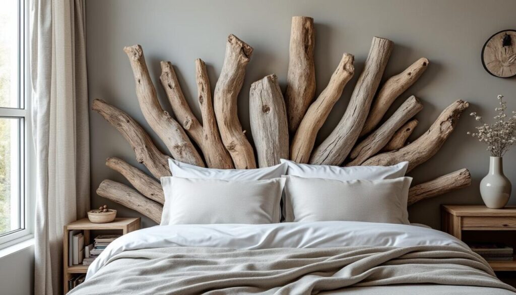 apprenez à fabriquer une tête de lit originale et naturelle en utilisant du bois flotté pour un décor unique et écologique.